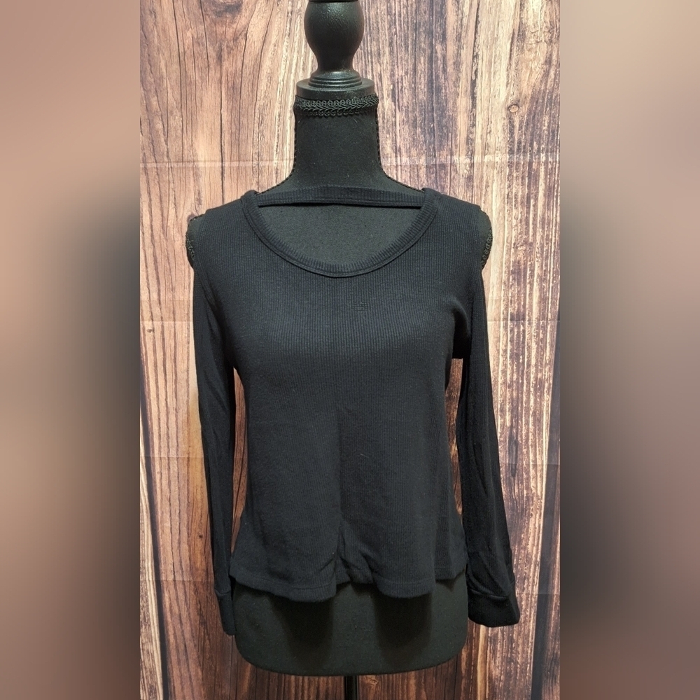 LNA Black Cutout Long Sleeve Womens Size Medium!